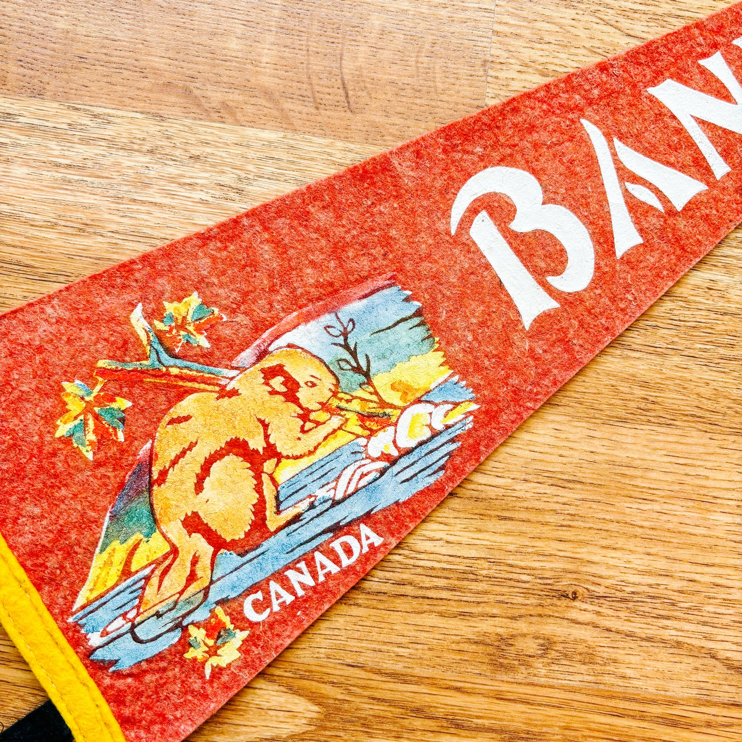 Banff Alberta Red Felt Pennant