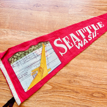 Seattle Washington Red Felt Pennant