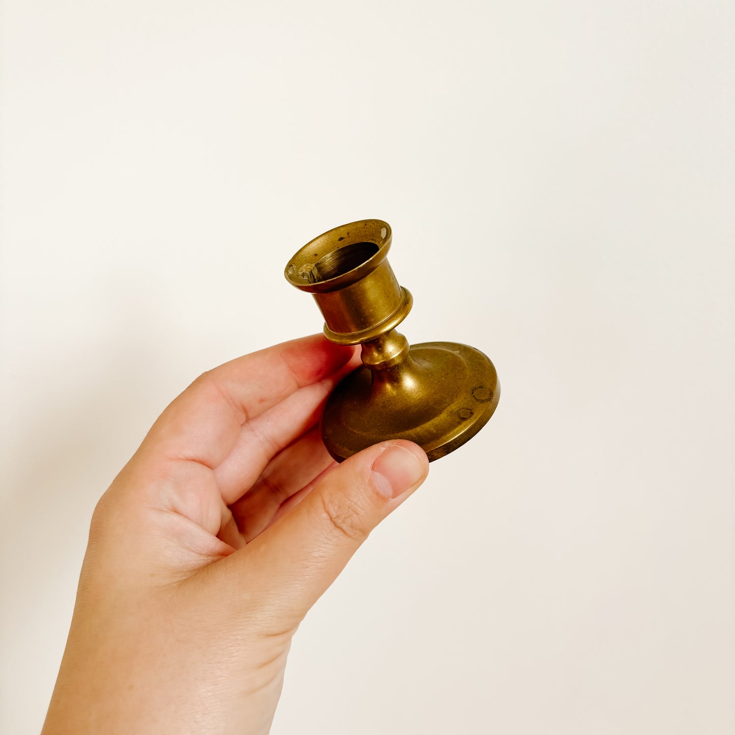 Small Brass Taper Candle Holders with Round Bases (2.5")