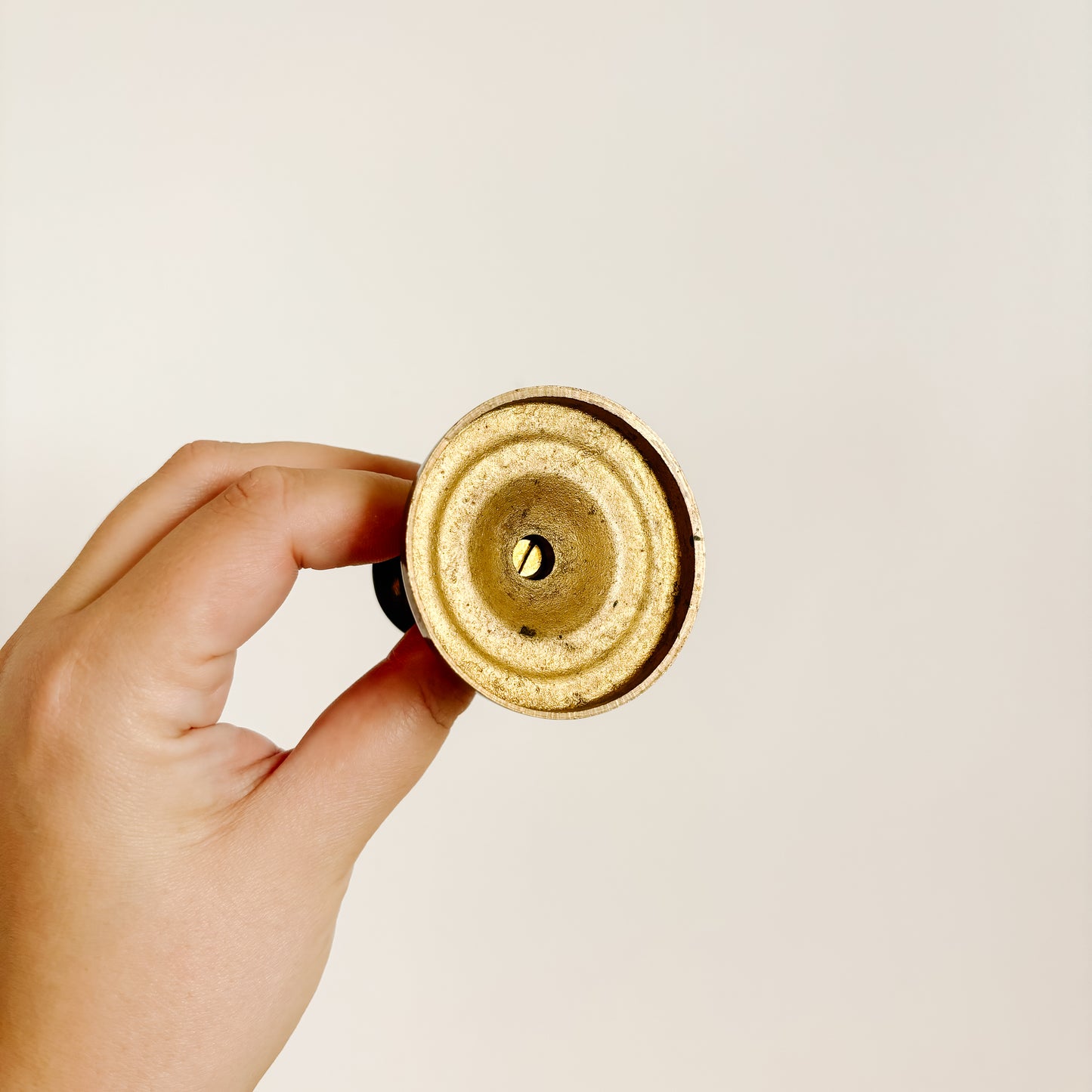 Small Brass Taper Candle Holders with Round Bases (2.5")