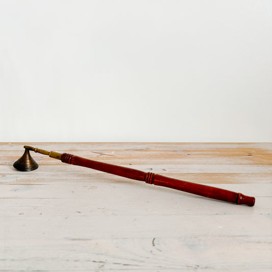 Brass Snuffer with Red Wood Handle