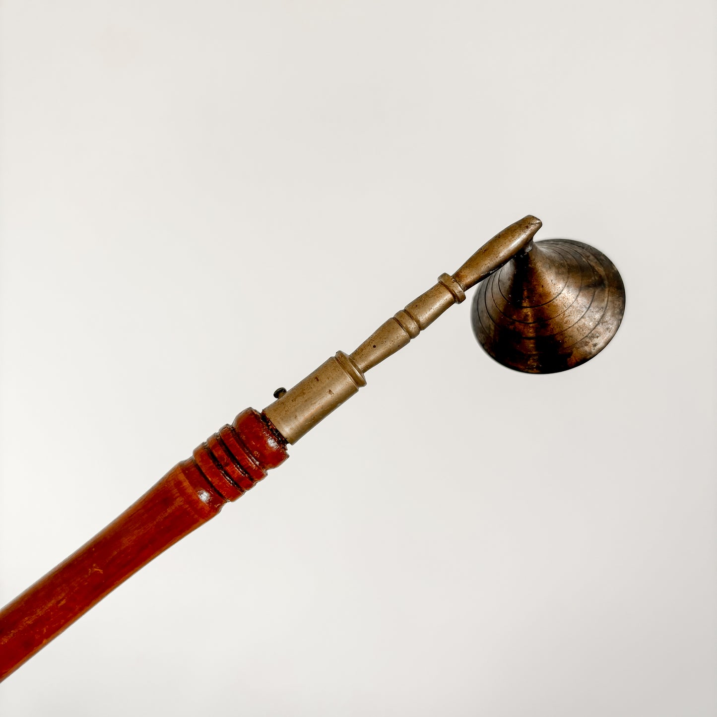 Brass Snuffer with Red Wood Handle