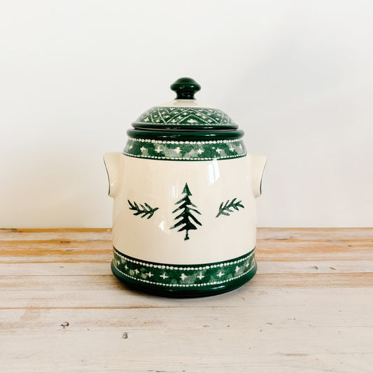 Dansk Nordic Knits Christmas Tree Ceramic Cookie Jar