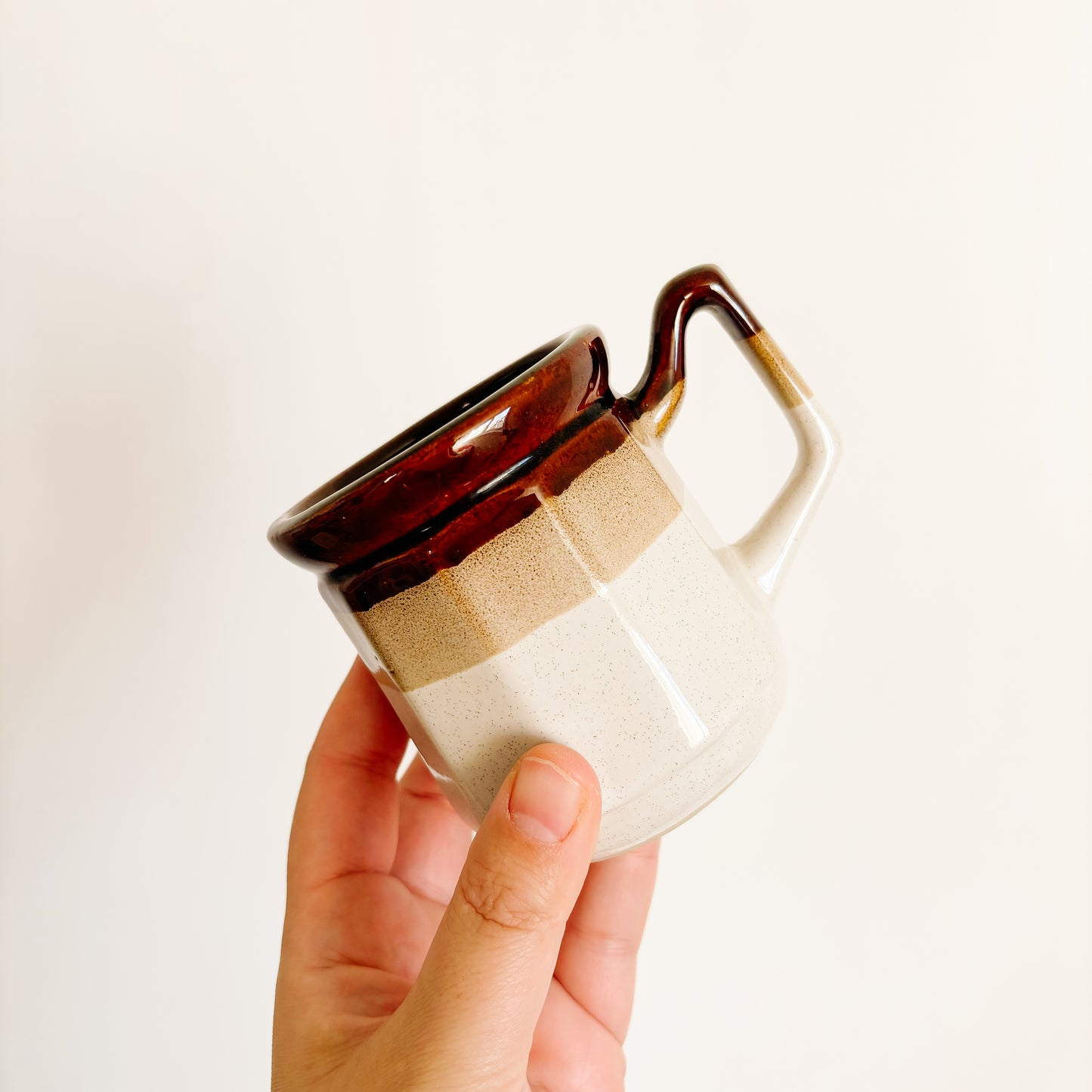 Vintage Taiwan Brown/Tan/Beige Stoneware Mugs (set of 4)