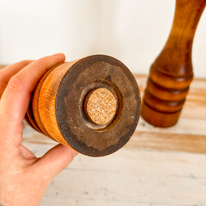 Vintage Baribocraft Maple 12" Pepper Mill and Salt Shaker