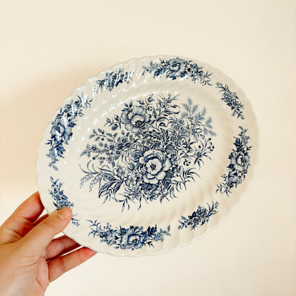 Beacon Hill by British Anchor England Blue Floral Serving Plate and Bowl