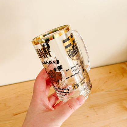 Beer Stein - Banff Alberta Tourist Landmarks Black and Gold Glassware