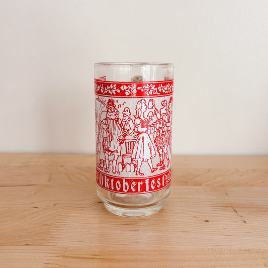 Beer Stein - Red Oktoberfest by Dominion Glass