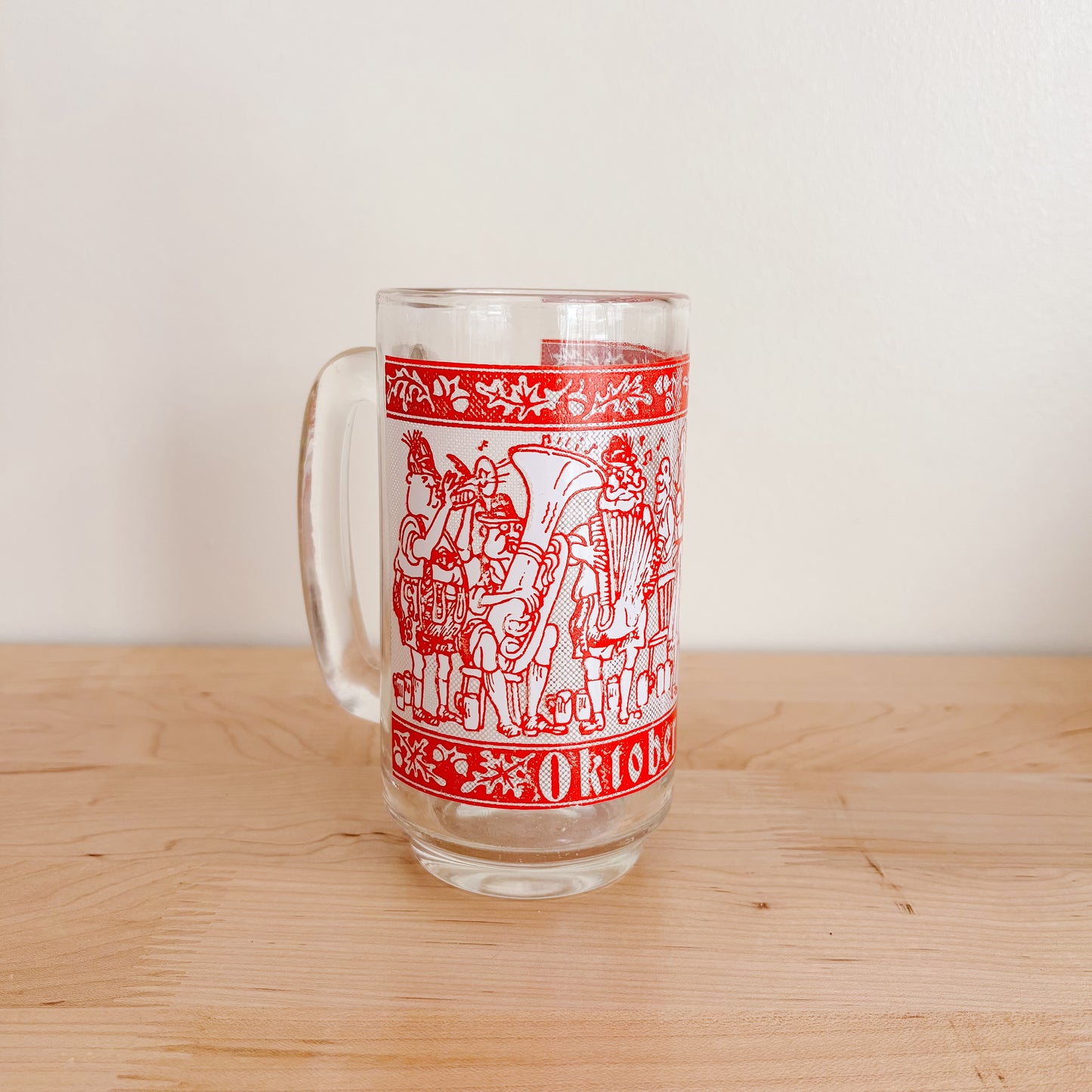 Beer Stein - Red Oktoberfest by Dominion Glass