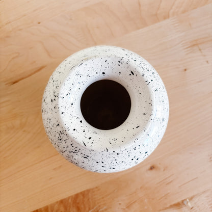Black and White Speckled Flower Vase - Made in Italy