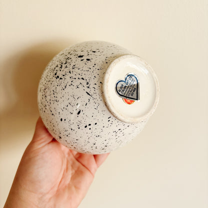 Black and White Speckled Flower Vase - Made in Italy