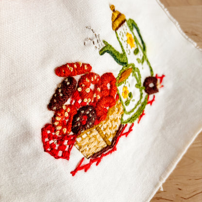 Vintage Creative Circle Stitched Crewel Artwork - Tea Service