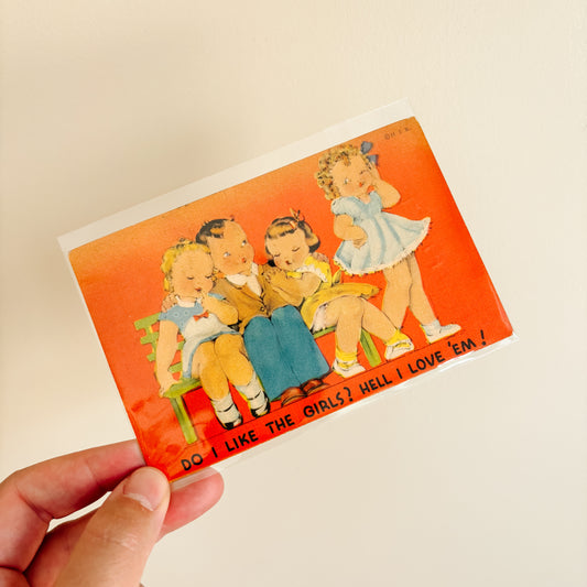 Vintage Postcard - Do I Like The Girls? (1941)