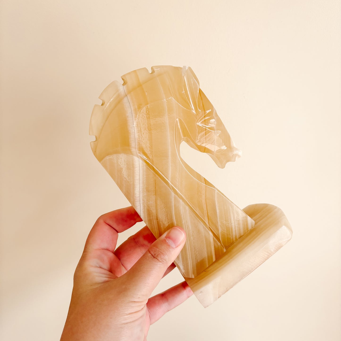 Vintage Pink and White Onyx Horse Bookends - Set of 2