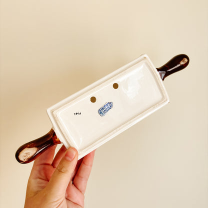 Vintage Ceramic Wall Pocket "Let's Eat Out" Norcrest Japan
