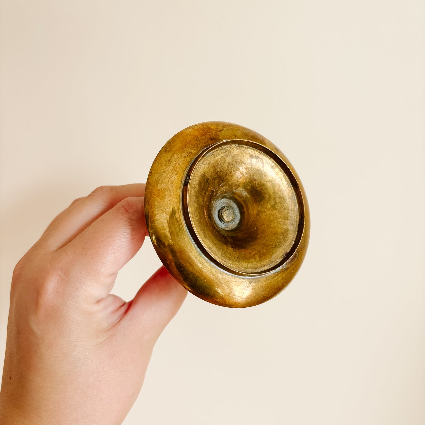 Medium Brass Taper Candle Holders with Round Bases (3.5")