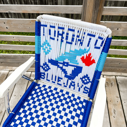 Handmade Toronto Blue Jays Macrame Lawn Chairs - Set of 2