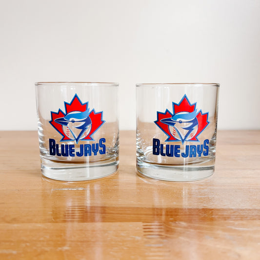 Vintage Anchor Hocking Toronto Blue Jays Logo Glasses - Set of 2