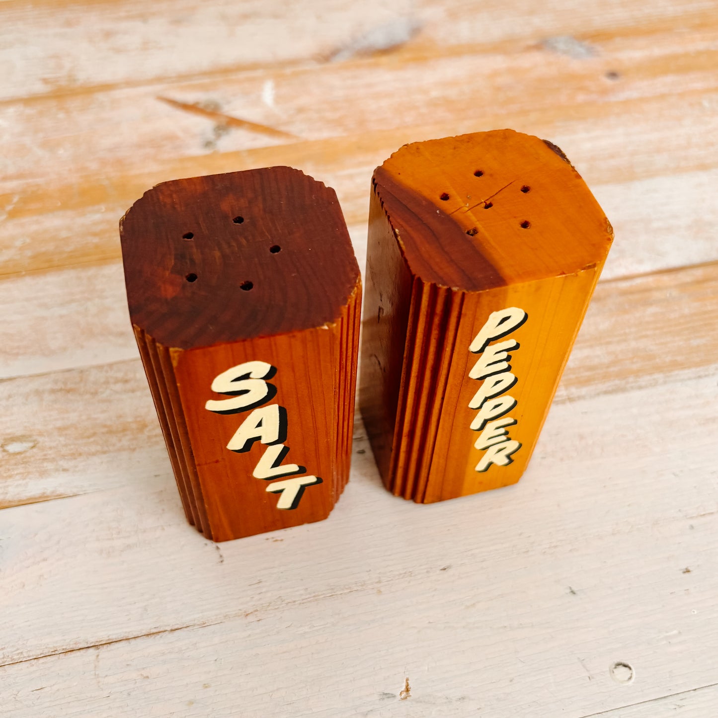 Salt & Pepper Shakers - Wooden Niagara Falls Souvenir Set