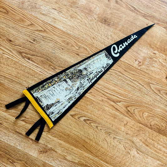 Niagara Falls Ontario 1950s Black Felt Pennant