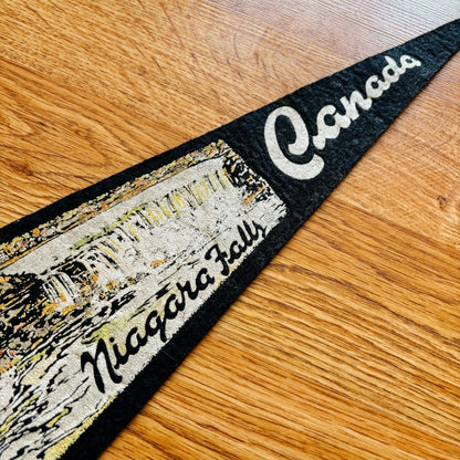 Niagara Falls Ontario 1950s Black Felt Pennant