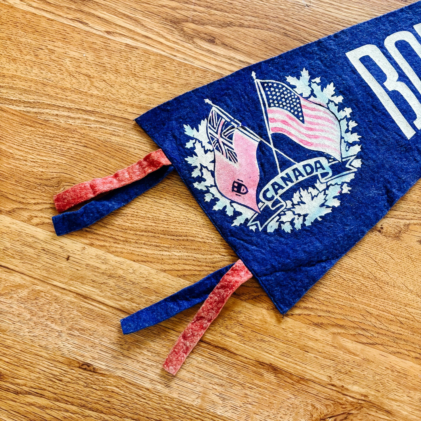 Barrie Ontario 1950s Blue Felt Pennant