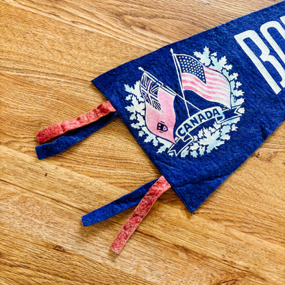 Barrie Ontario 1950s Blue Felt Pennant