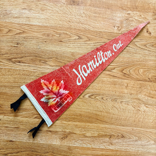 Hamilton Ontario 1950s Red Felt Pennant