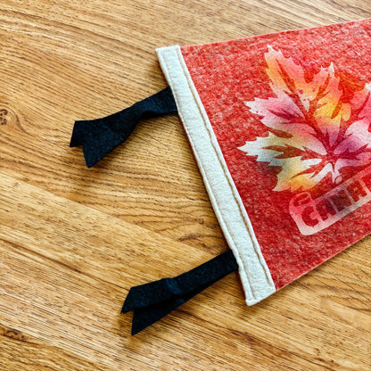 Hamilton Ontario 1950s Red Felt Pennant
