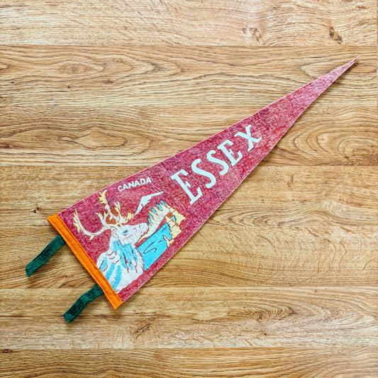 Essex County Ontario 1950s Red Felt Pennant
