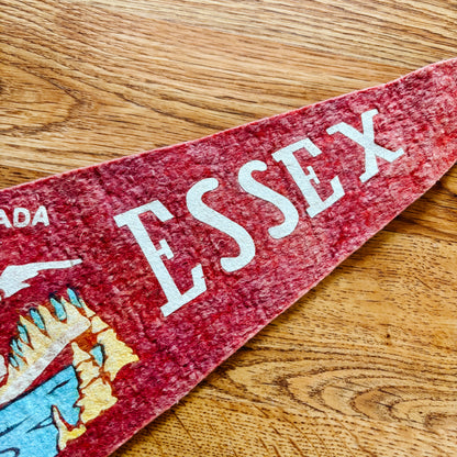 Essex County Ontario 1950s Red Felt Pennant