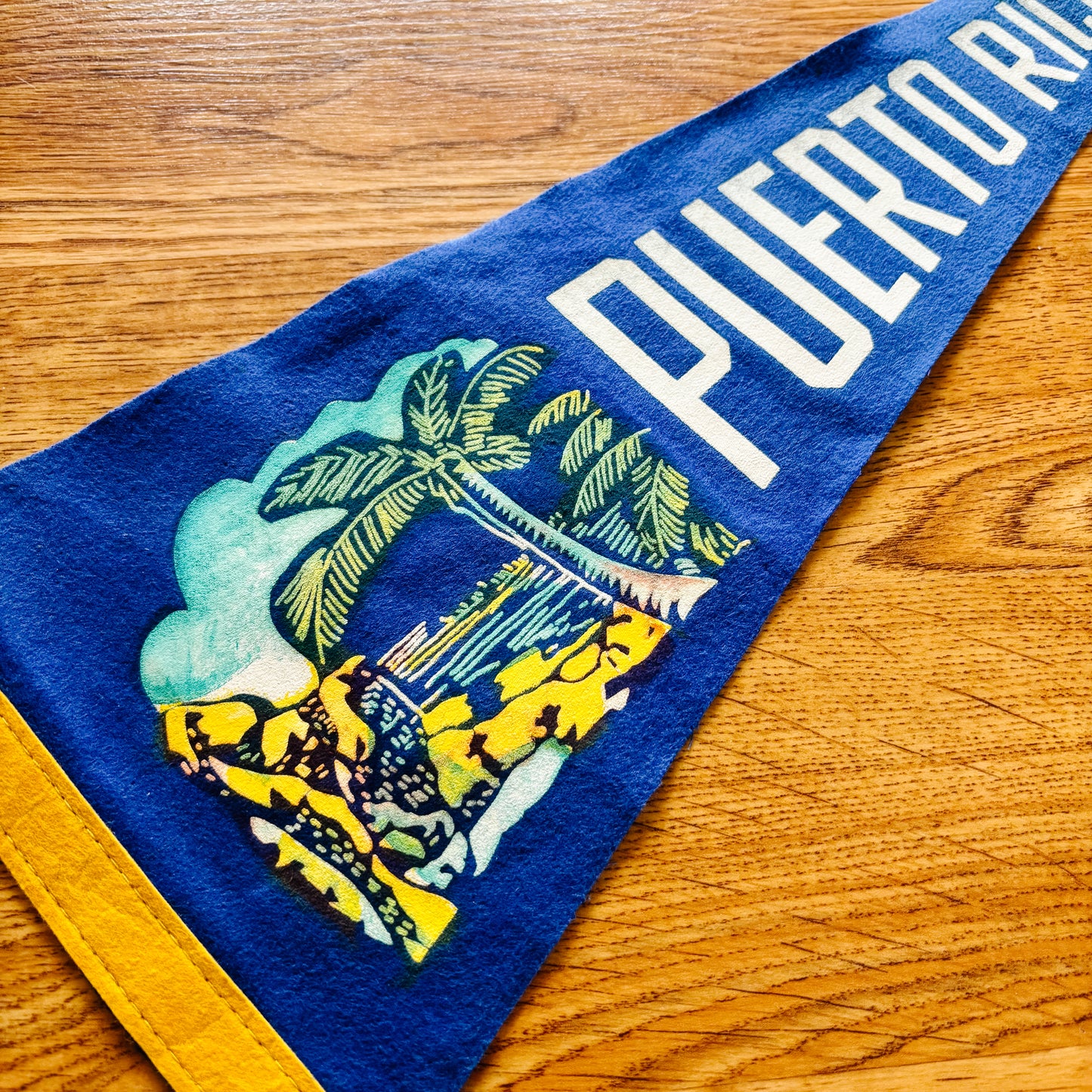 Puerto Rico 1950s Blue Felt Pennant