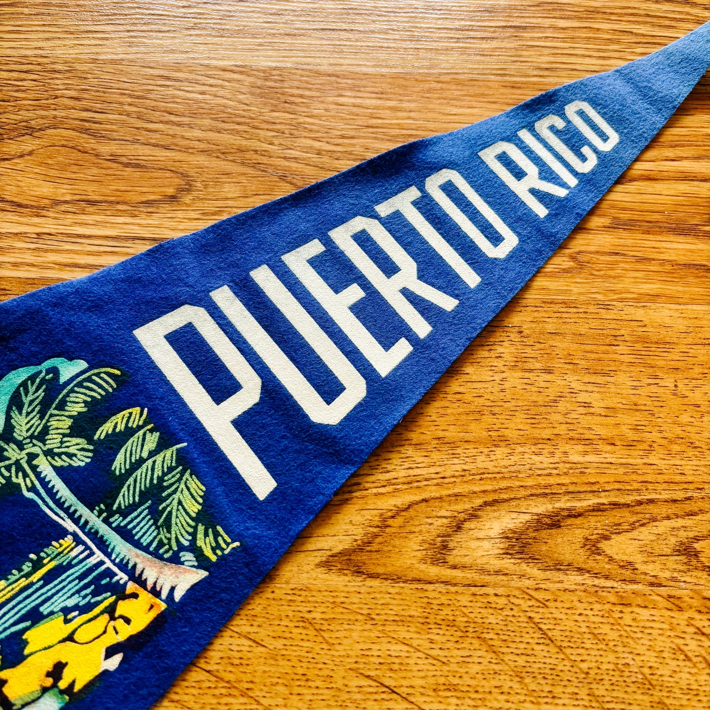 Puerto Rico 1950s Blue Felt Pennant