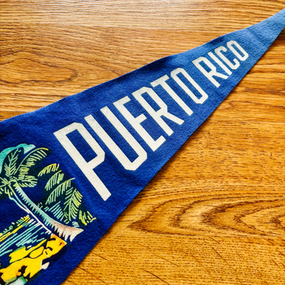 Puerto Rico 1950s Blue Felt Pennant