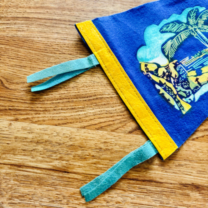 Puerto Rico 1950s Blue Felt Pennant