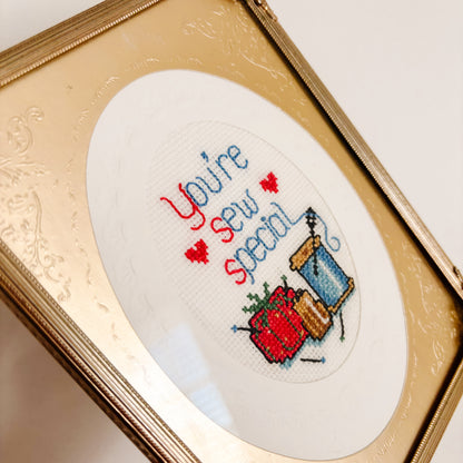 "You're Sew Special" Mini Framed Cross-Stitch Art