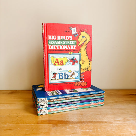 Big Bird's Sesame Street Dictionary Books 1981 (Complete Set Vols. 1-8)