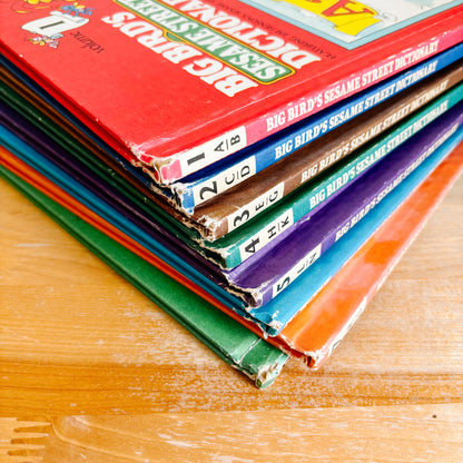 Big Bird's Sesame Street Dictionary Books 1981 (Complete Set Vols. 1-8)