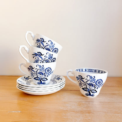 J. & G. Meakin Blue Nordic Teapot and Teacup Set