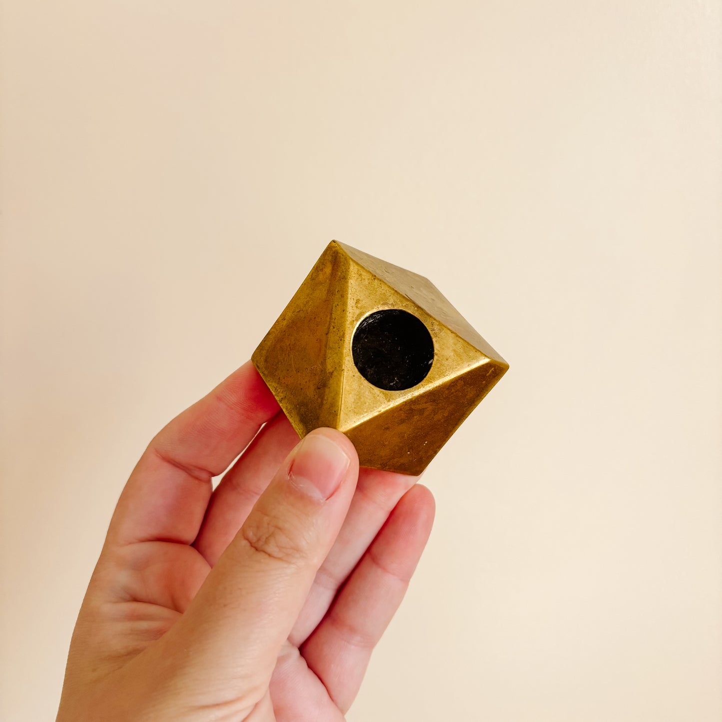 Geometric Brass Taper Candle Holders - Made in Canada
