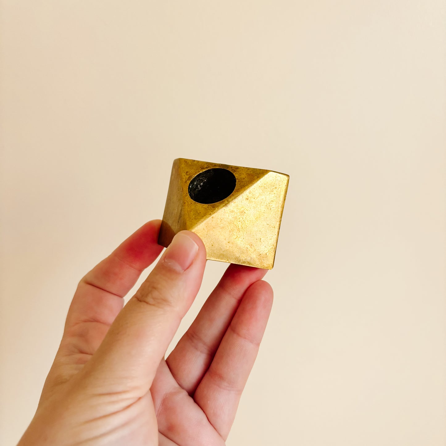Geometric Brass Taper Candle Holders - Made in Canada