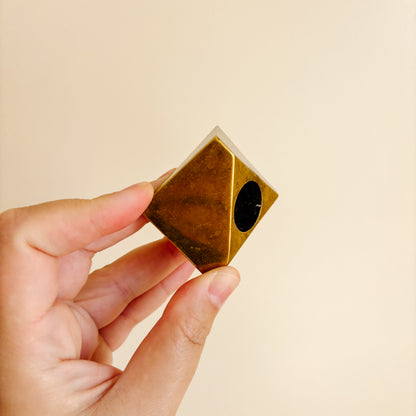 Geometric Brass Taper Candle Holders - Made in Canada