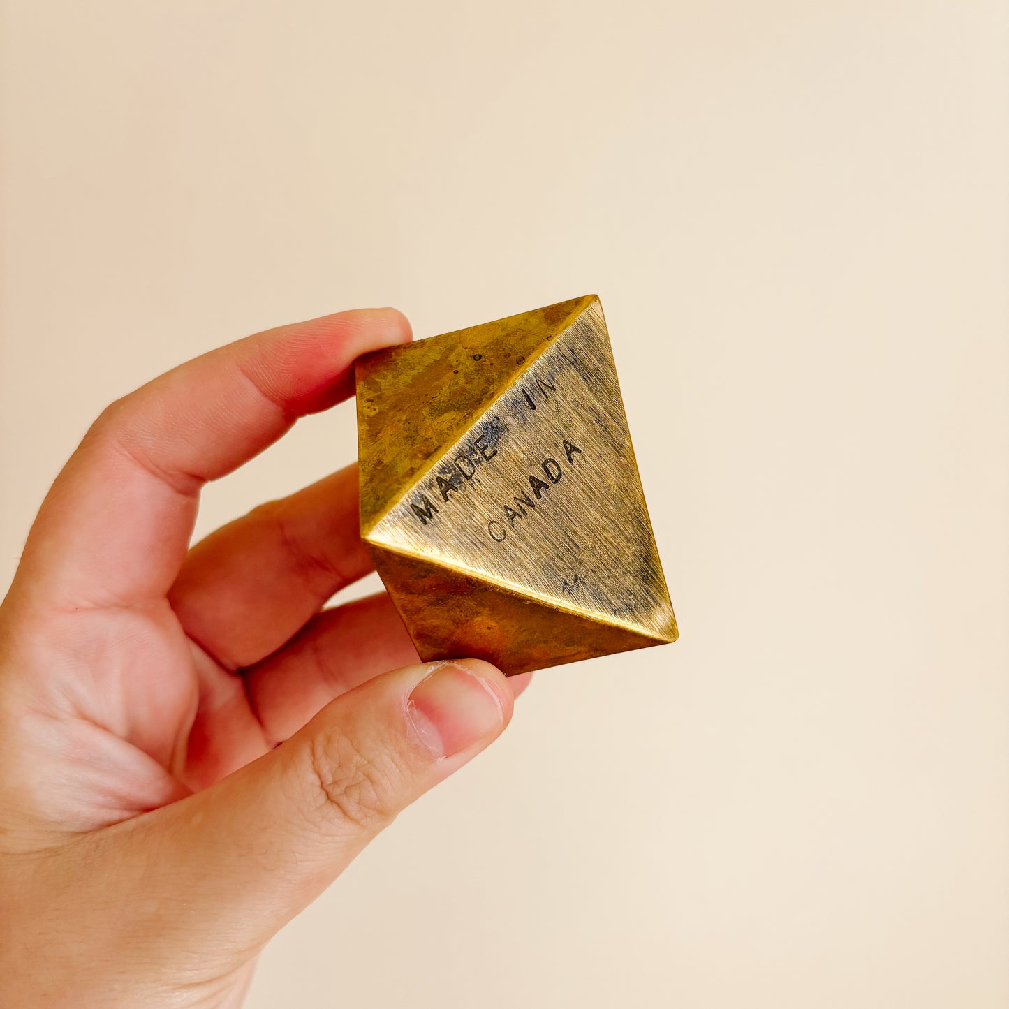 Geometric Brass Taper Candle Holders - Made in Canada