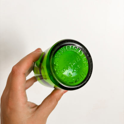 Apothecary Bottle - Allan's Beverages Green Glass