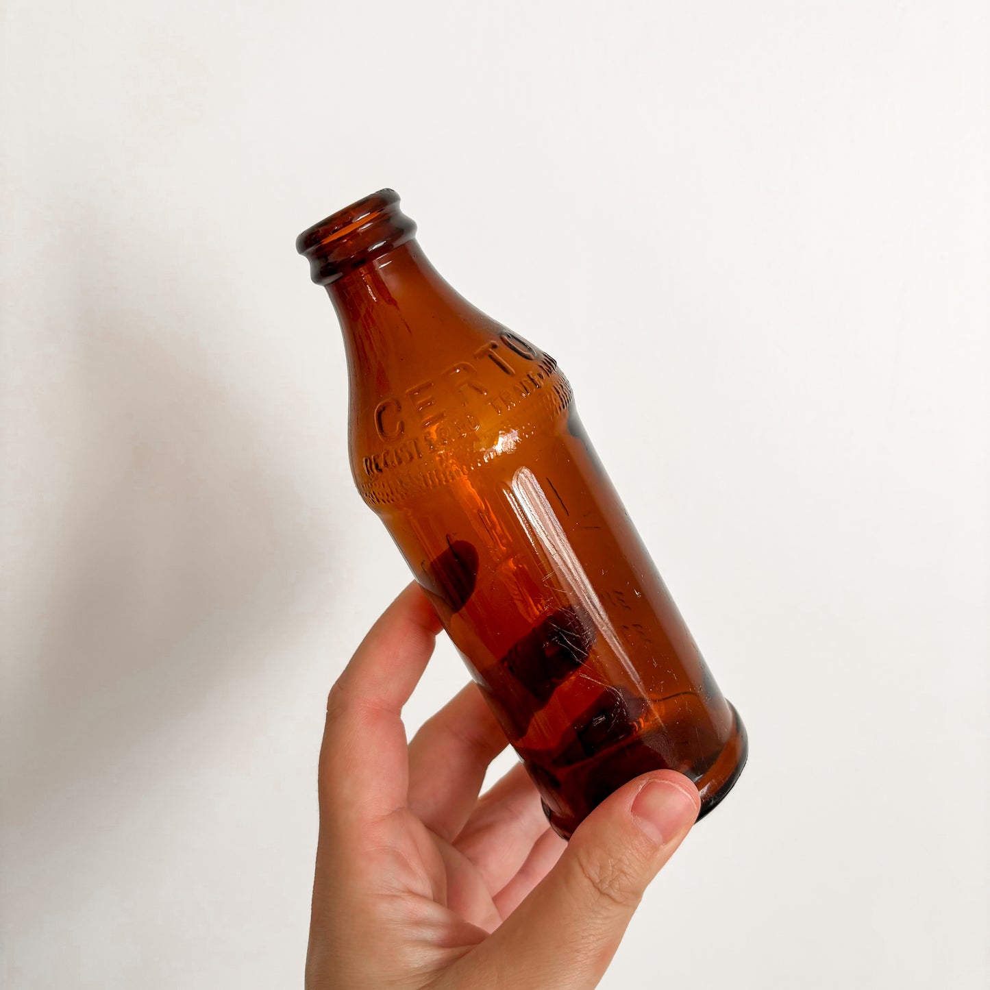 Apothecary Bottle - Certo Amber Brown Glass