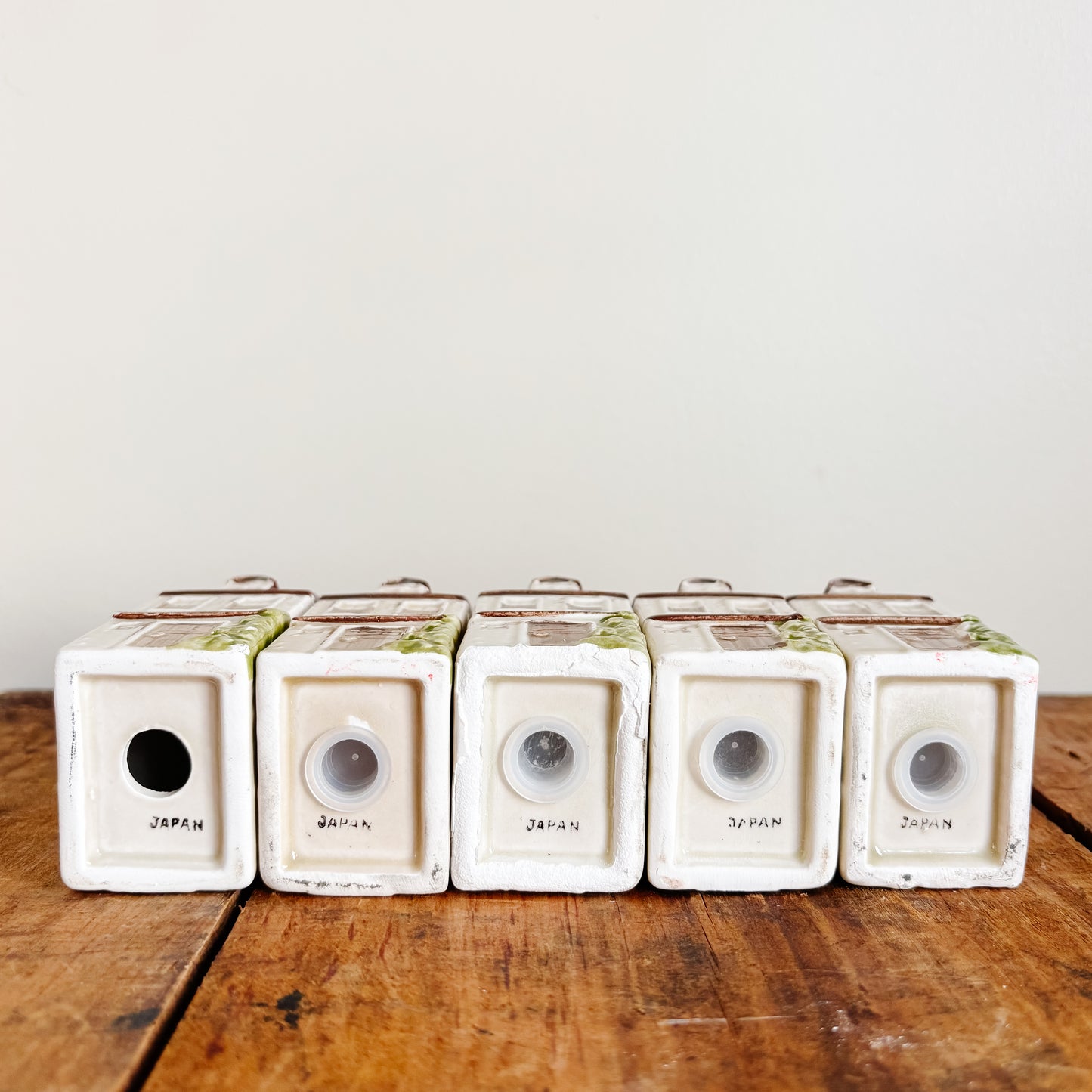 Vintage Japan Ceramic Row Houses - Set of 5