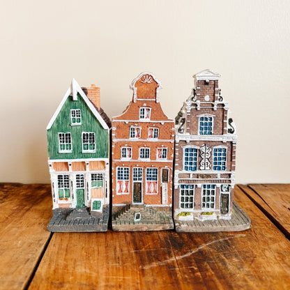Miniature Dutch Amsterdam Canal Houses by Blokker - Set of 3