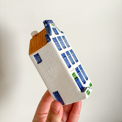 Delft Blue Canal Houses with Orange Roofs by Elesva Holland - Set of 3