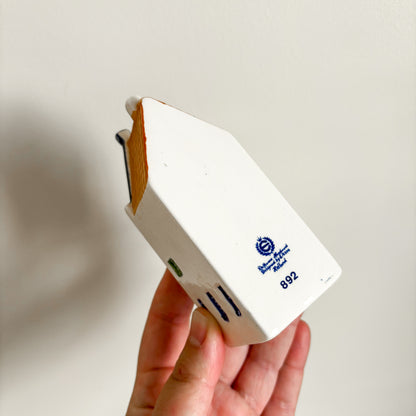 Delft Blue Canal Houses with Orange Roofs by Elesva Holland - Set of 3