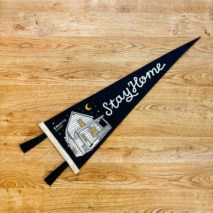 American Football Stay Home Felt Pennant by Oxford Pennant